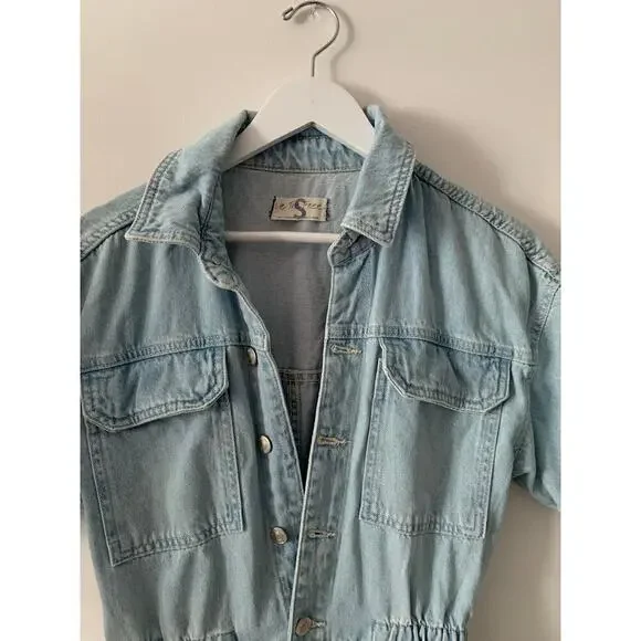 Free People Marci Light Wash jumpsuit Size S - Picture 2 of 3